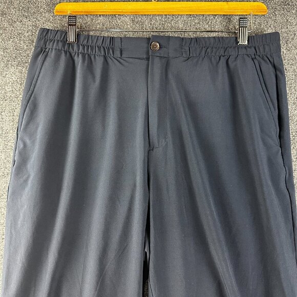 Banana Republic Pants Womens Large Blue Stretch Flat Front Zip Fly Elastic Waist - Picture 3 of 7